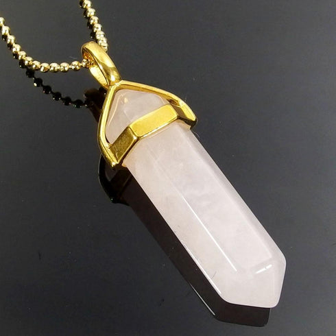 Rose Quartz Gemstone Pendant Necklace